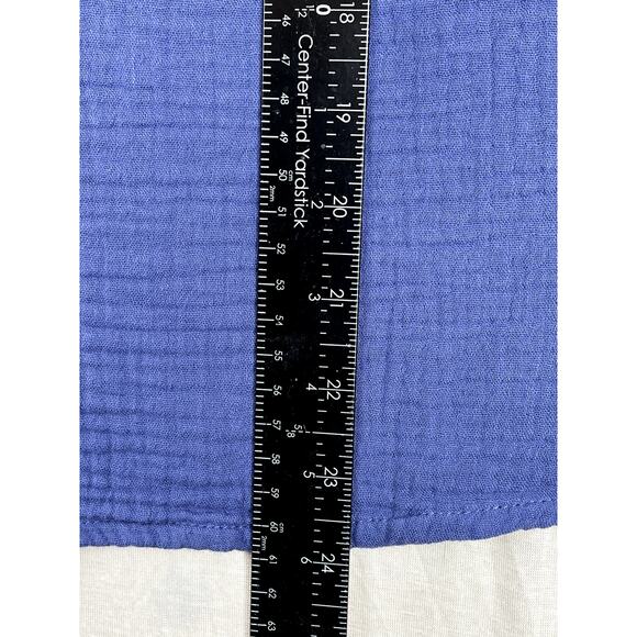 NWT Three Dots Double Gauze women's top in periwinkle, size L - Picture 8 of 9